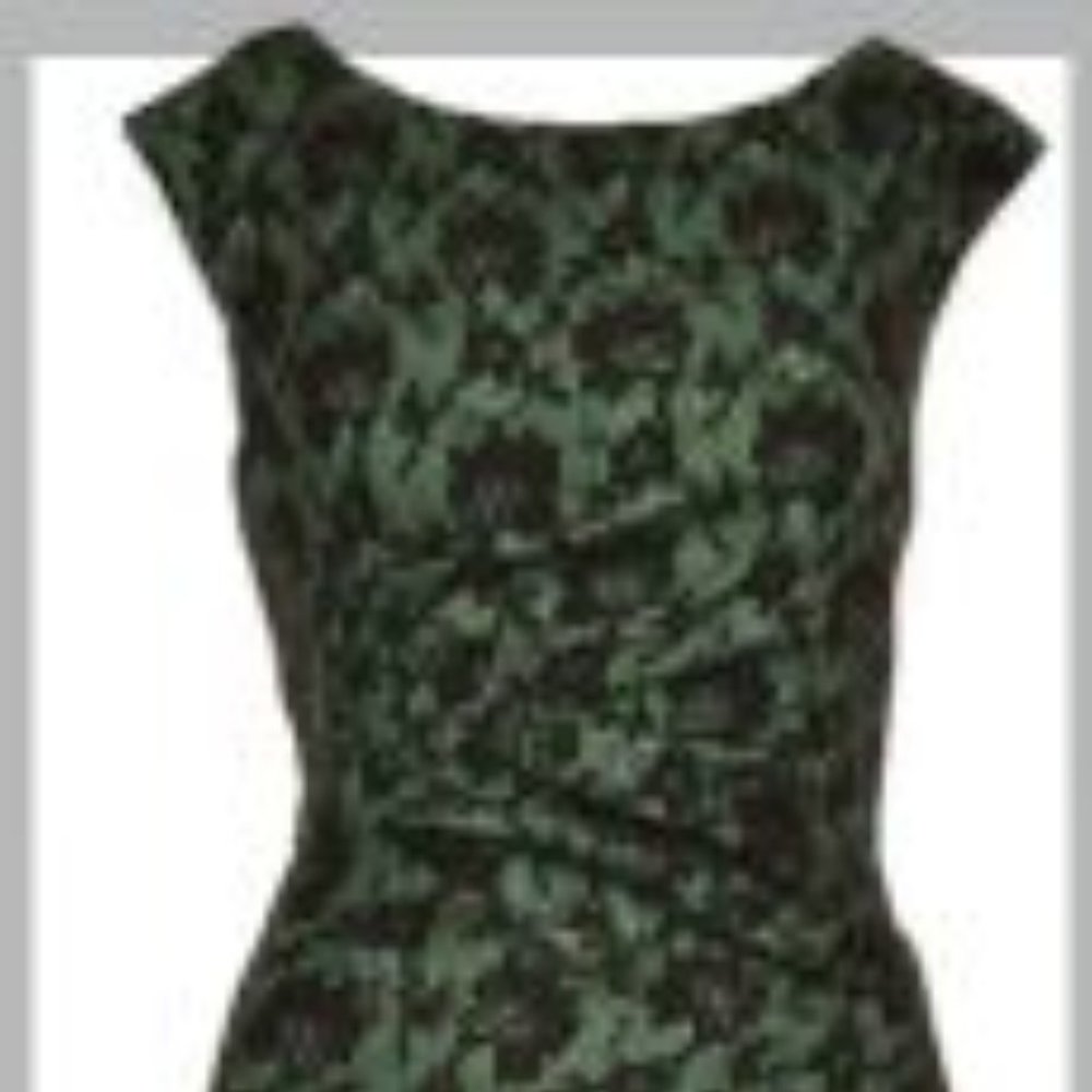 Tahari Arthur Levine Green Lace Dress